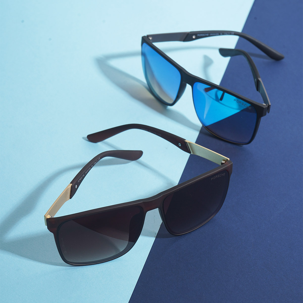 عینک مشکی صفحه آبی مردانه مدل Porsche