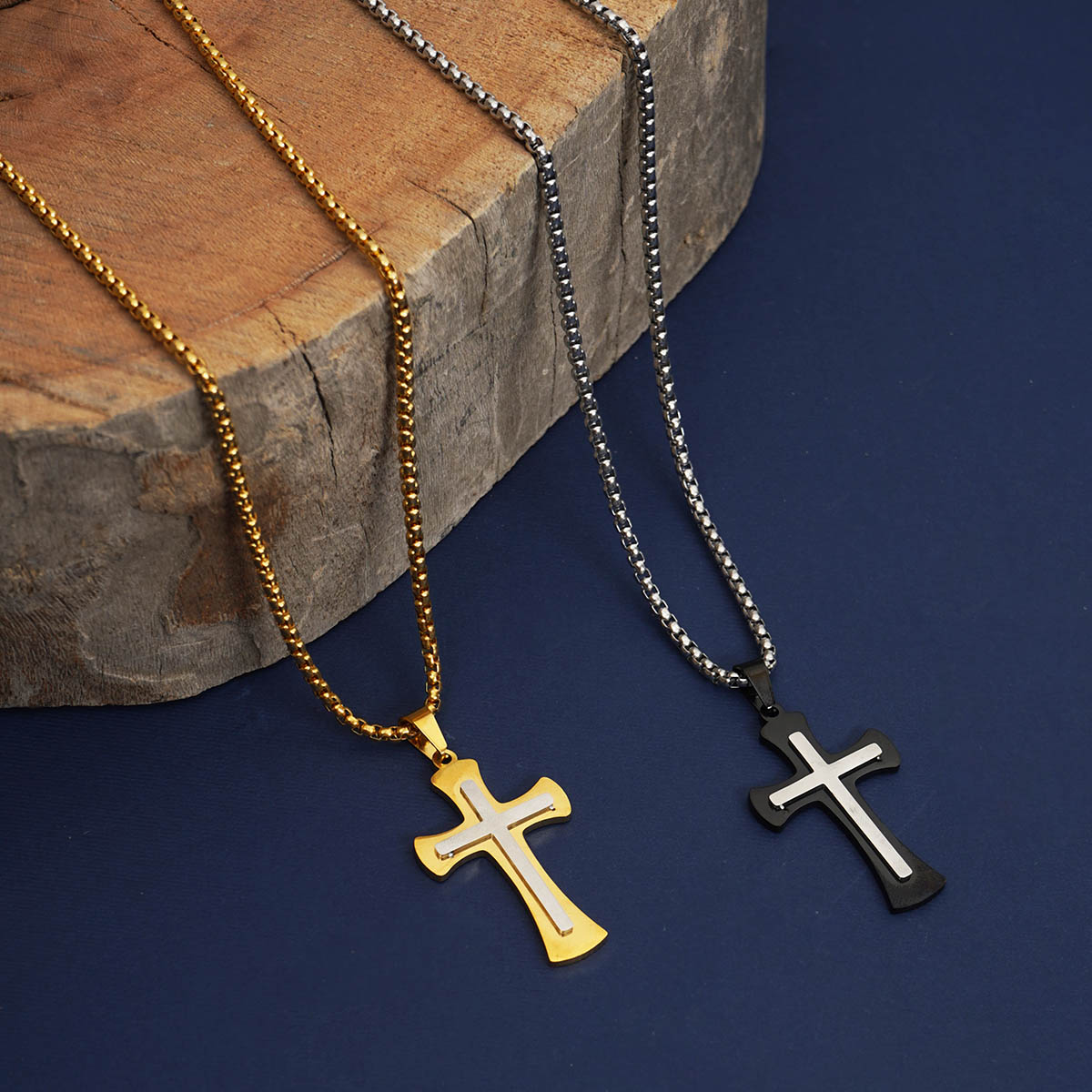 گردنبند نقره ای مدل Salib-S