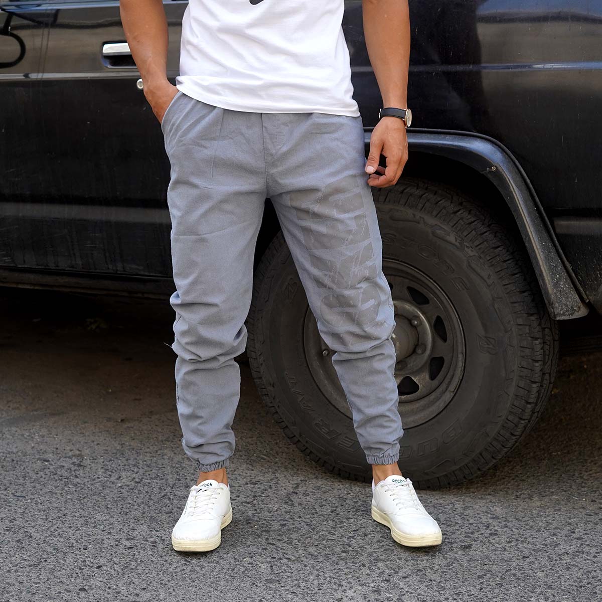 شلوار اسلش مردانه طوسی مدل JOKER