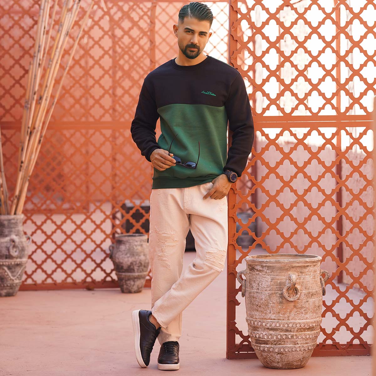 دورس مردانه مشکی سبز مدل Louis