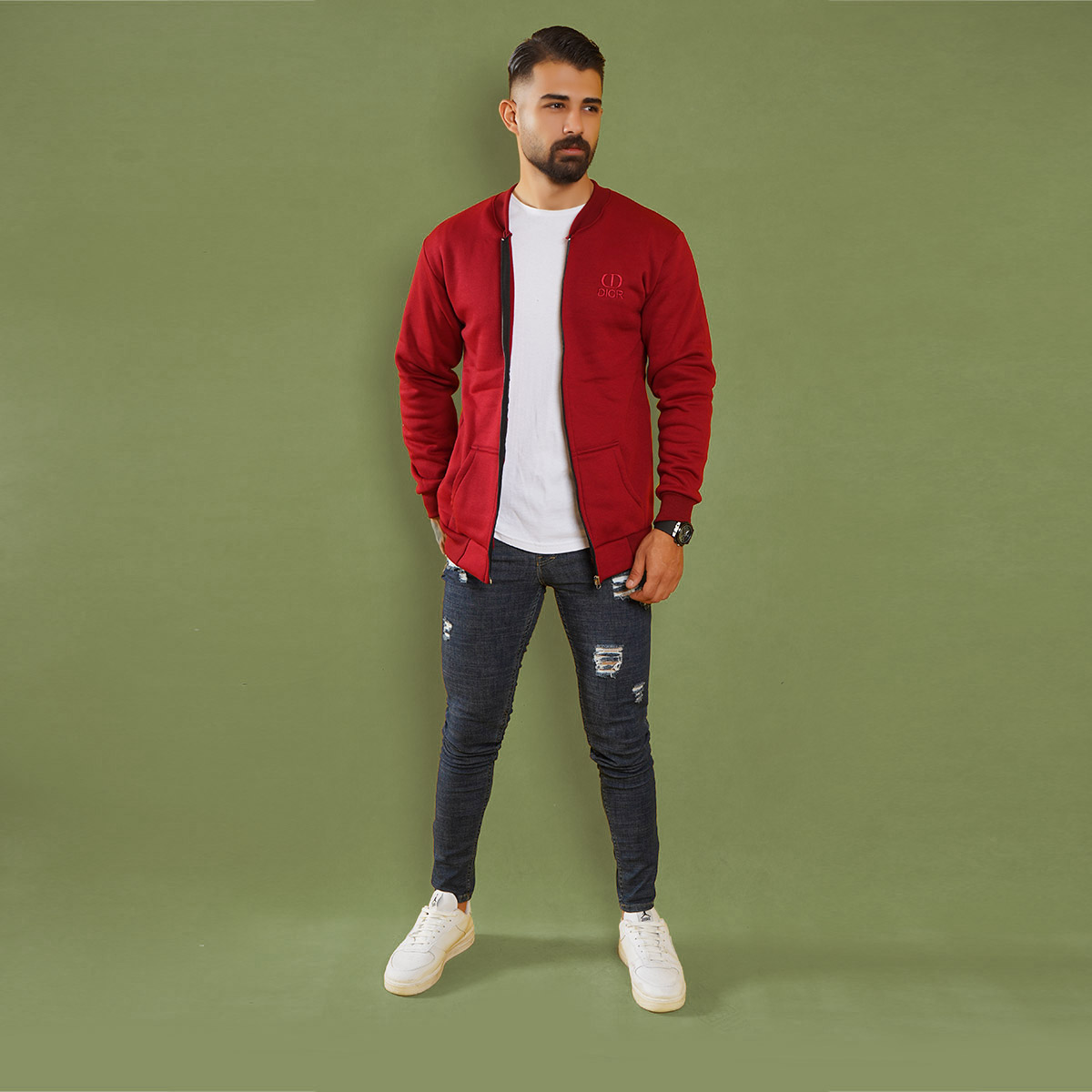 سوییشرت مردانه زرشکی مدل DIOR