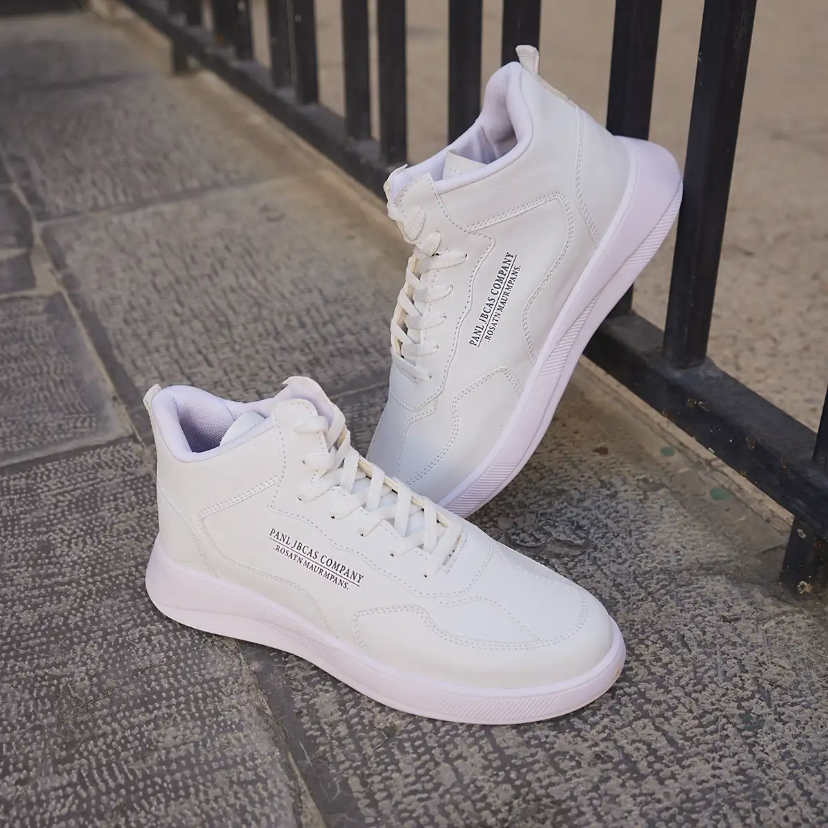 کفش تخت ساقدار سفید مردانه مدل Anatomic