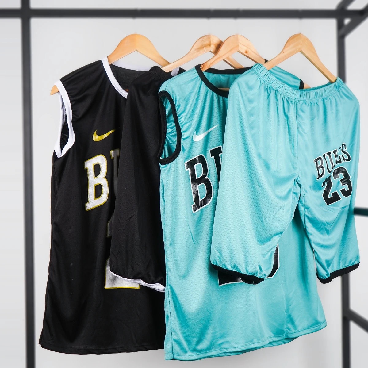 ست رکابی شلوارک سبز مردانه مدل bulls 23