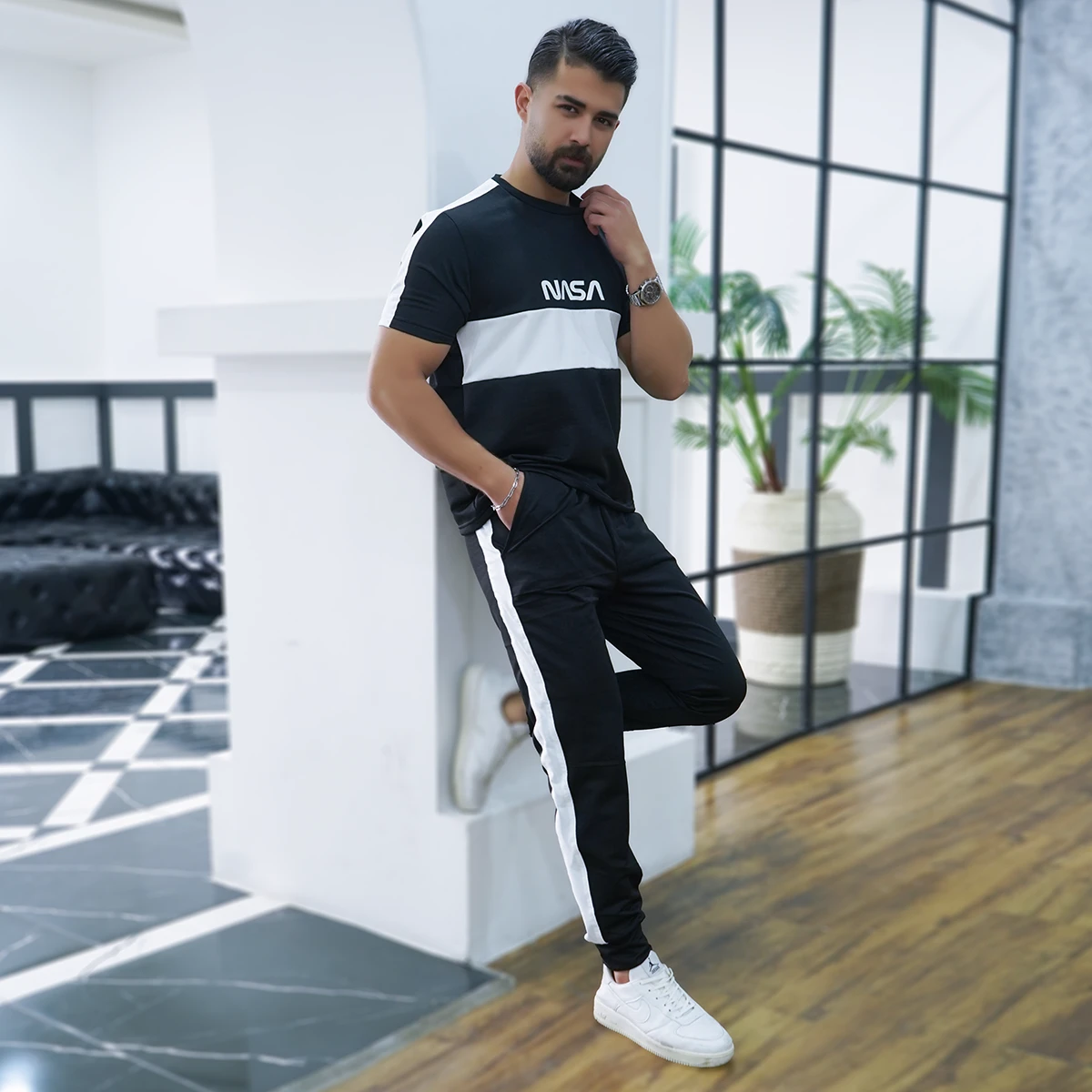 ست تیشرت شلوار nasa مردانه مدل VR