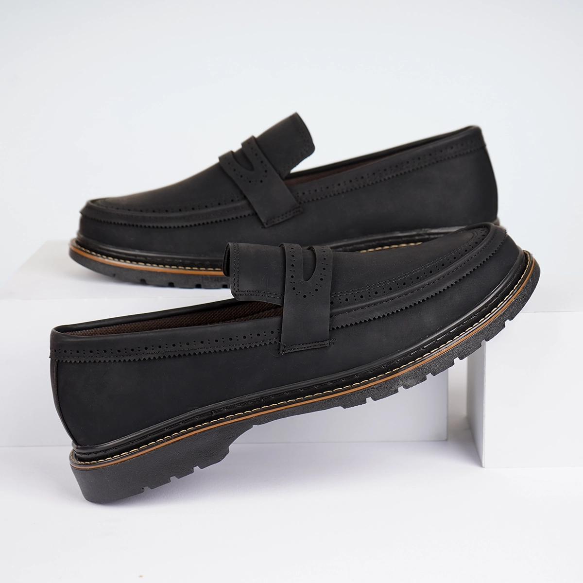 کفش تخت مردانه مشکی مدل Erfan