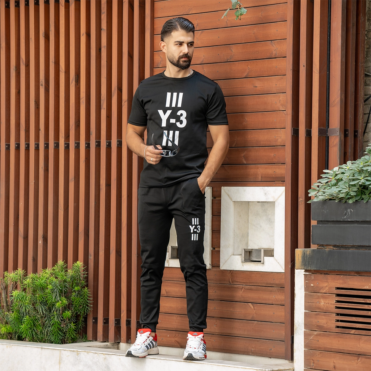 ست تیشرت شلوار مشکی مردانه مدل Y-3