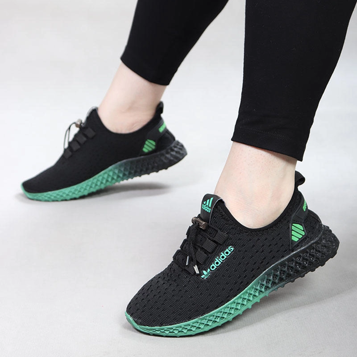 کفش ورزشی زنانه مشکی سبز مدل Diba