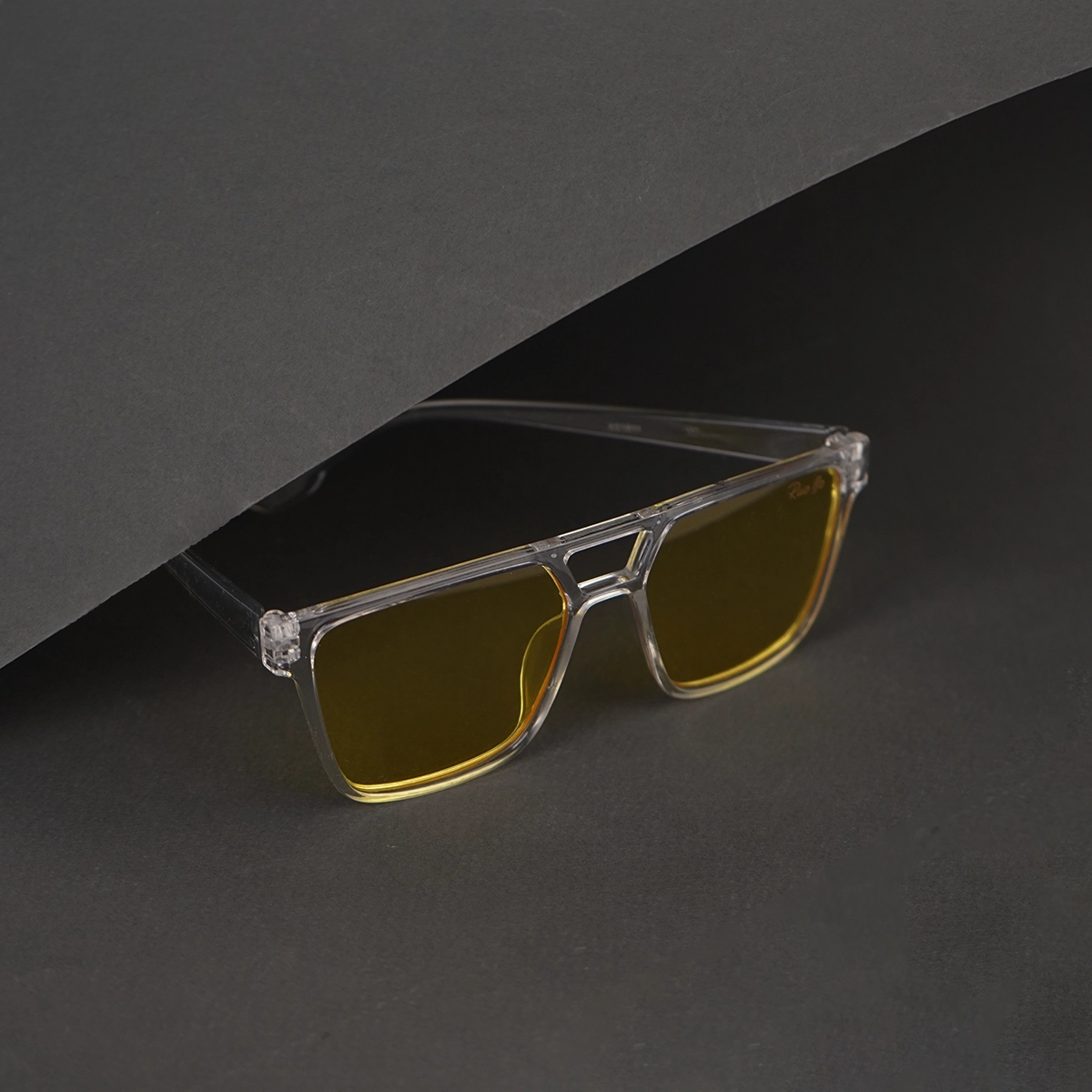 عینک آفتابی فریم شیشه ای زرد مدل M60