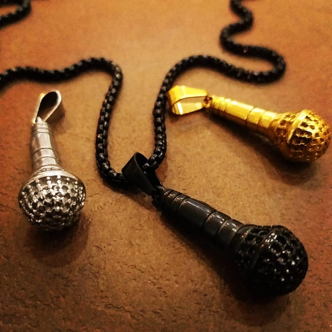 گردنبند میکروفون ( طلایی )