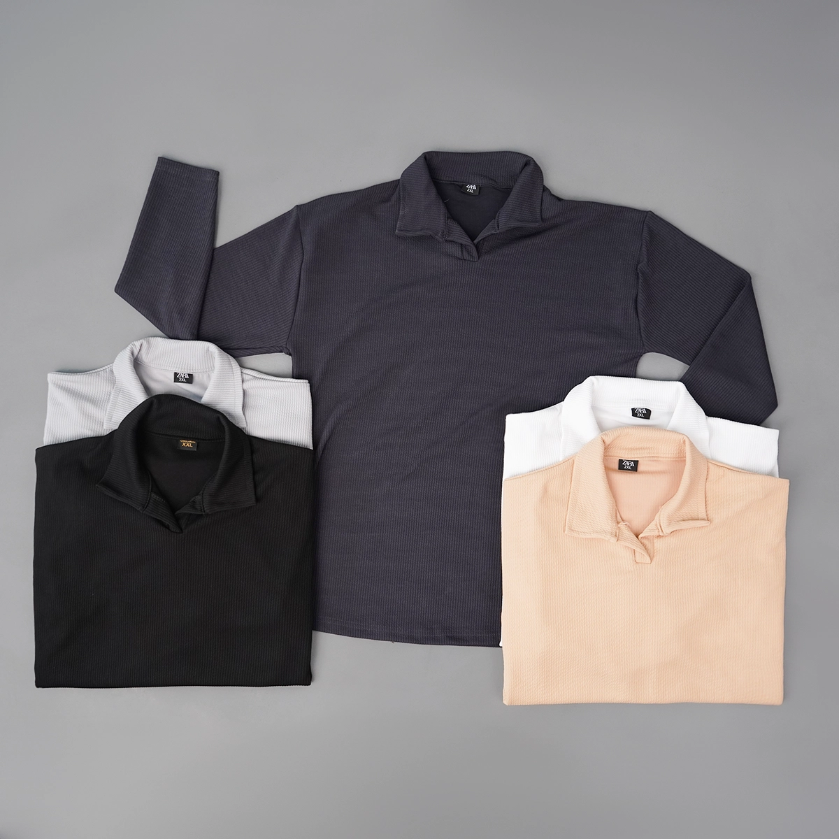 بلوز کبریتی یقه دار مردانه دودی مدل Tami