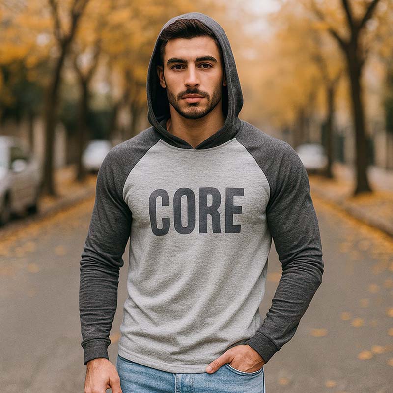 هودی مردانه طوسی مدل Z110