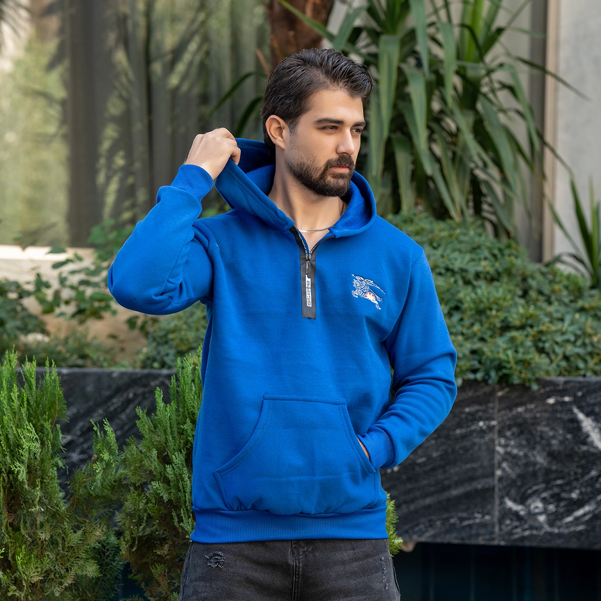 هودی مردانه آبی مدل Vahid