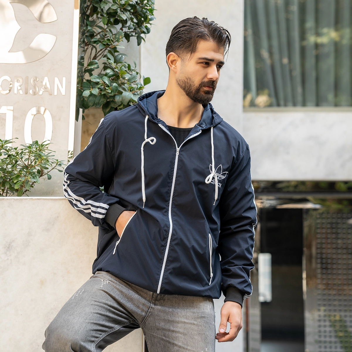 کاپشن بادی مردانه سرمه ای مدل P300