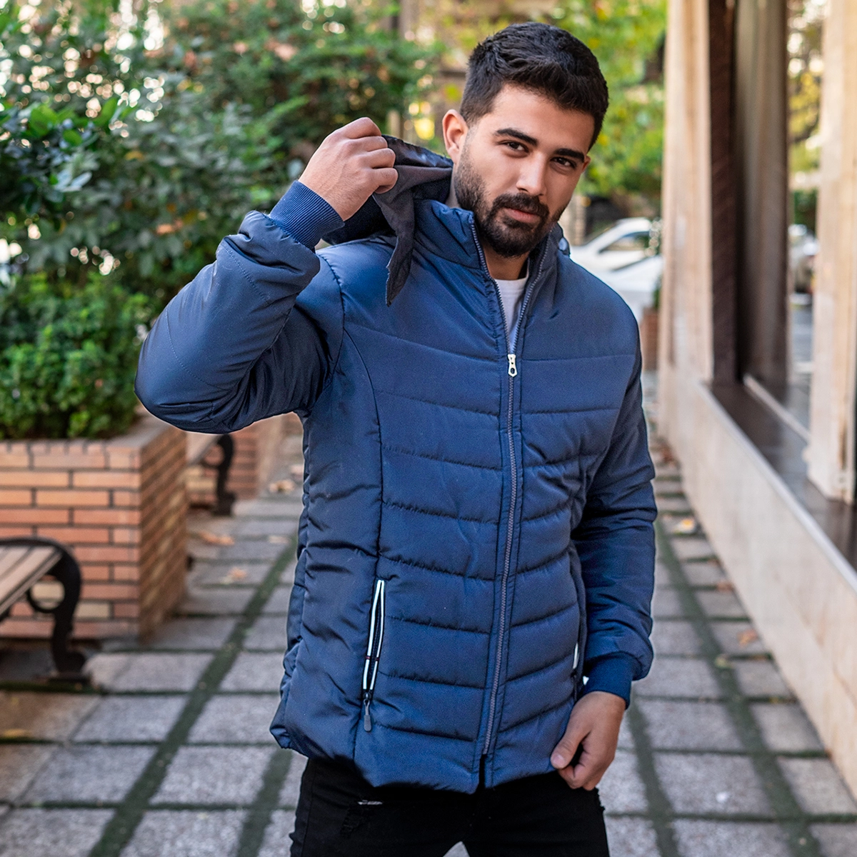 کاپشن بادی سرمه ای مردانه مدل Arshan