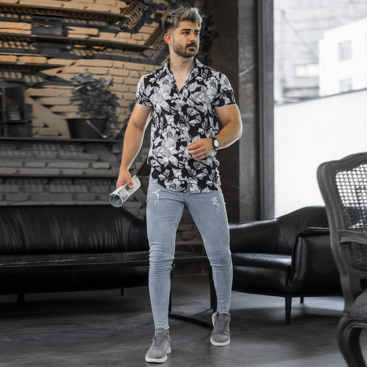 پیراهن هاوایی مردانه مدل Namiba