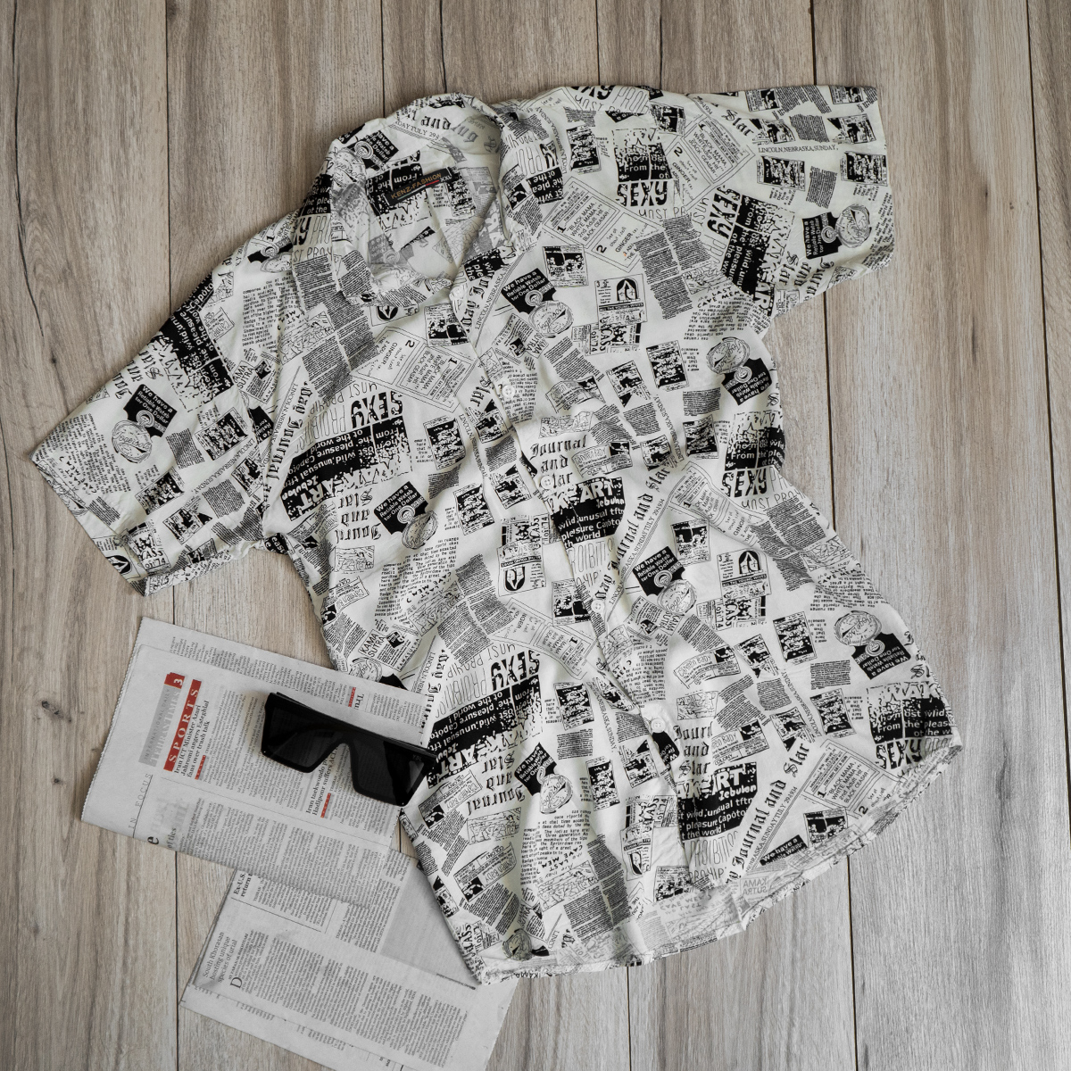 پیراهن هاوایی مردانه مدل Paper