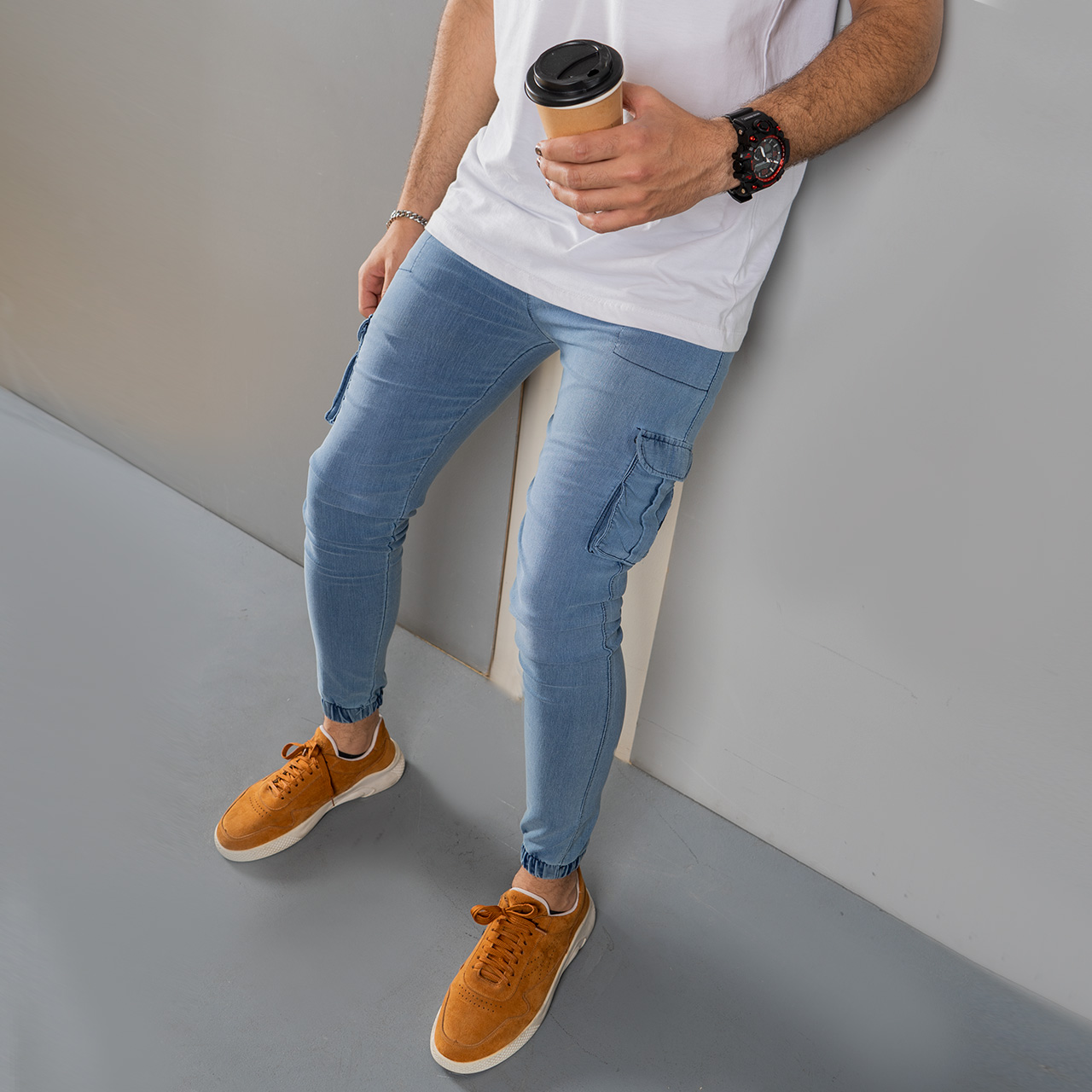 شلوار اسلش مردانه آبی مدل Rashil