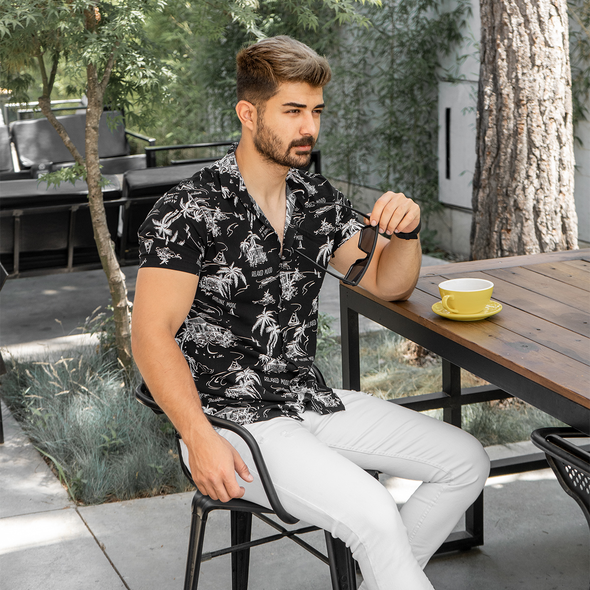 پیراهن هاوایی(T) مردانه مدل PALMA