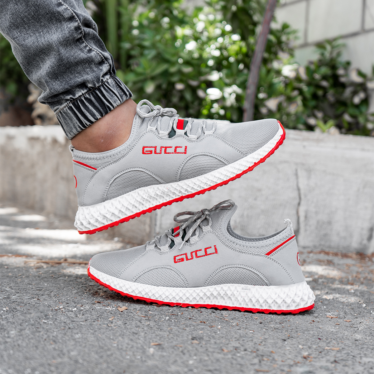 کفش ورزشی Gucci مردانه طوسی مدلMaham