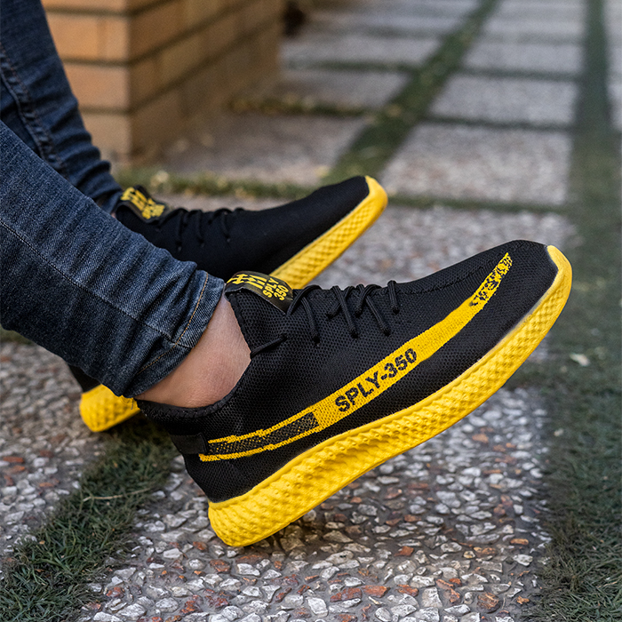 کفش ورزشی Sply-350 مردانه مشکی زرد مدلYogi