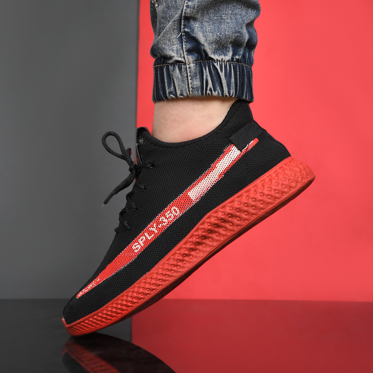 کفش ورزشی Sply-350 مردانه مشکی قرمز مدلYogi