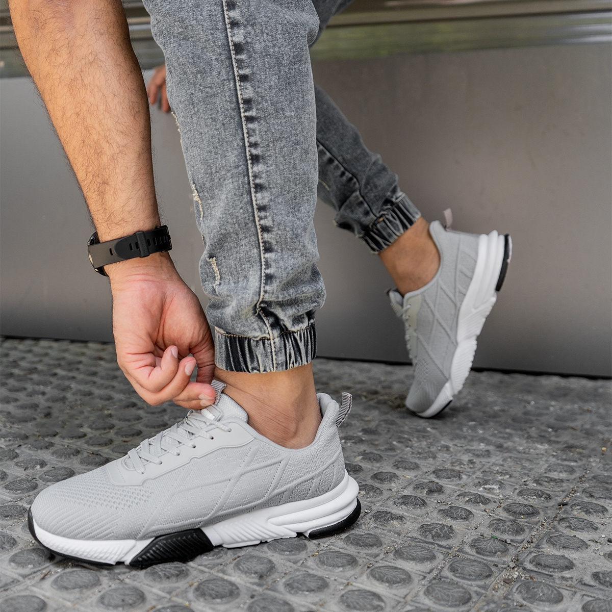 کفش ورزشی Fashion مردانه طوسی مدل Mikel