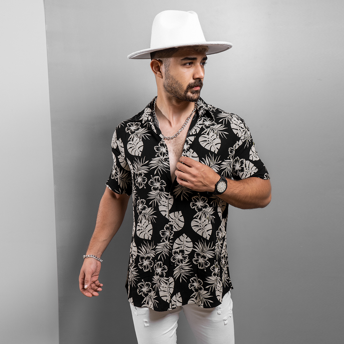 پیراهن هاوایی(T) مردانه مدل Telin