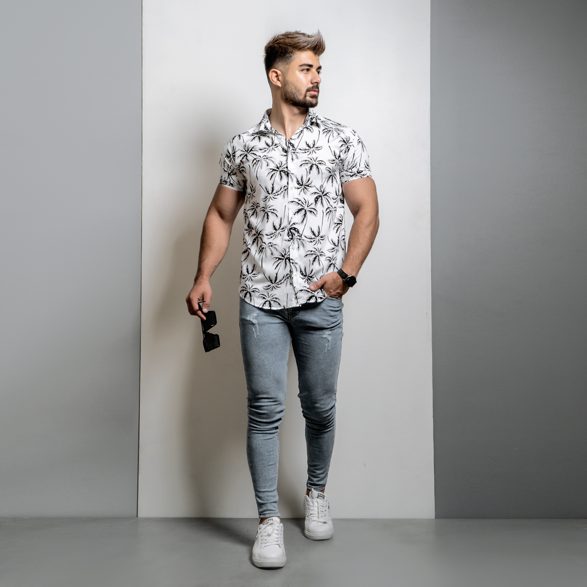 پیراهن هاوایی مردانه مدل Savin