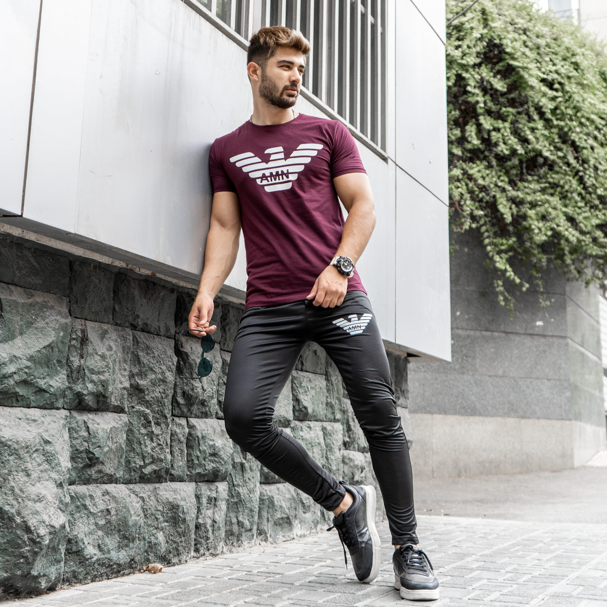 ست تیشرت شلوار آرمانی مردانه مدلMento