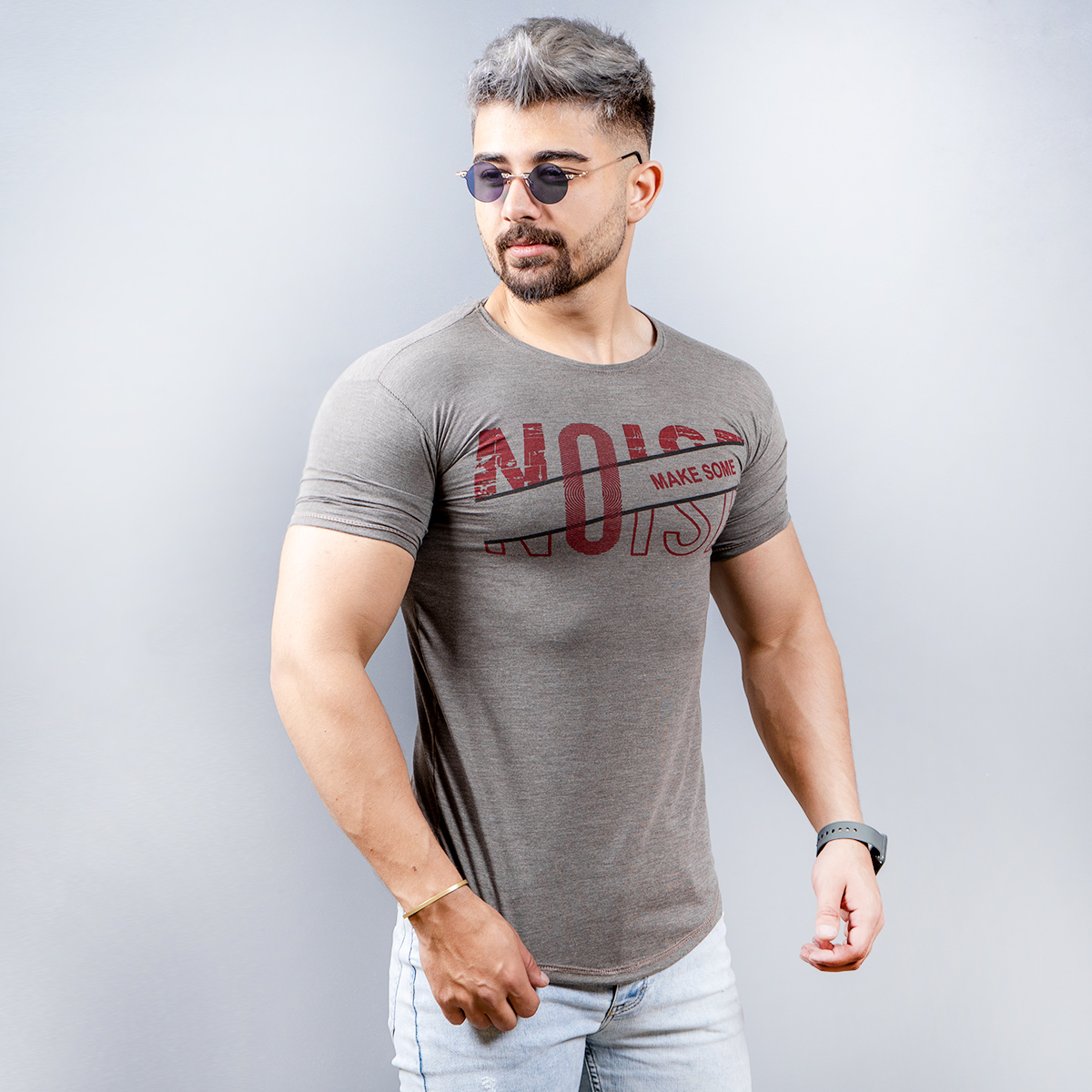 تیشرت NOISE مردانه خاکی مدل Otis