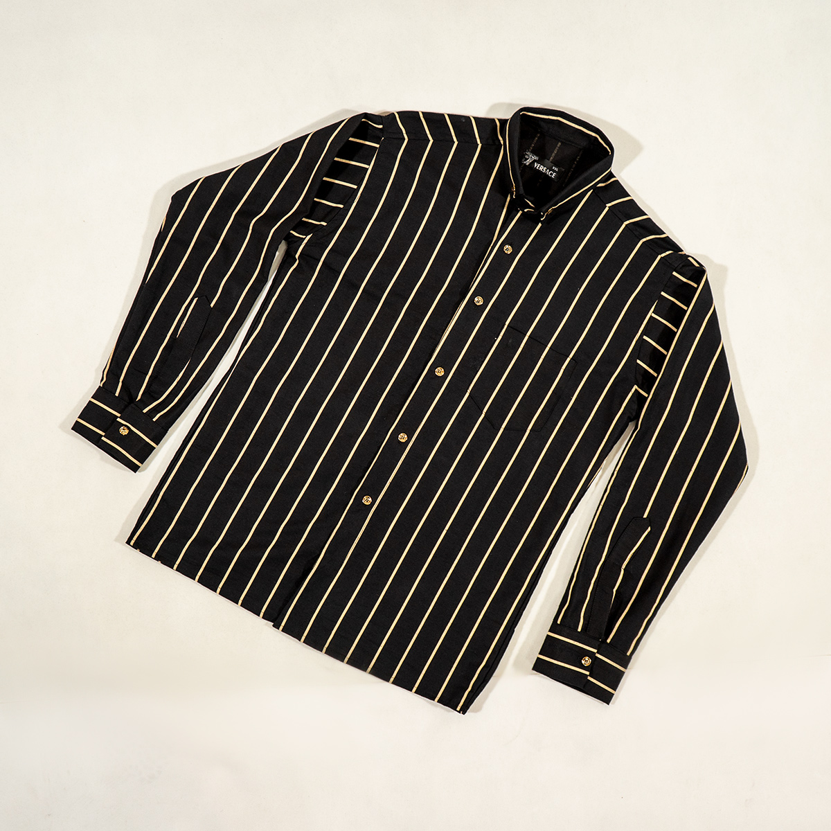 پیراهن مردانه راه راه کرم (T) مدل Rabino